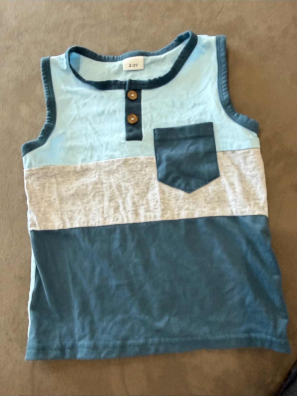 Kids Colorblock Tank Top - Blue & Light Blue